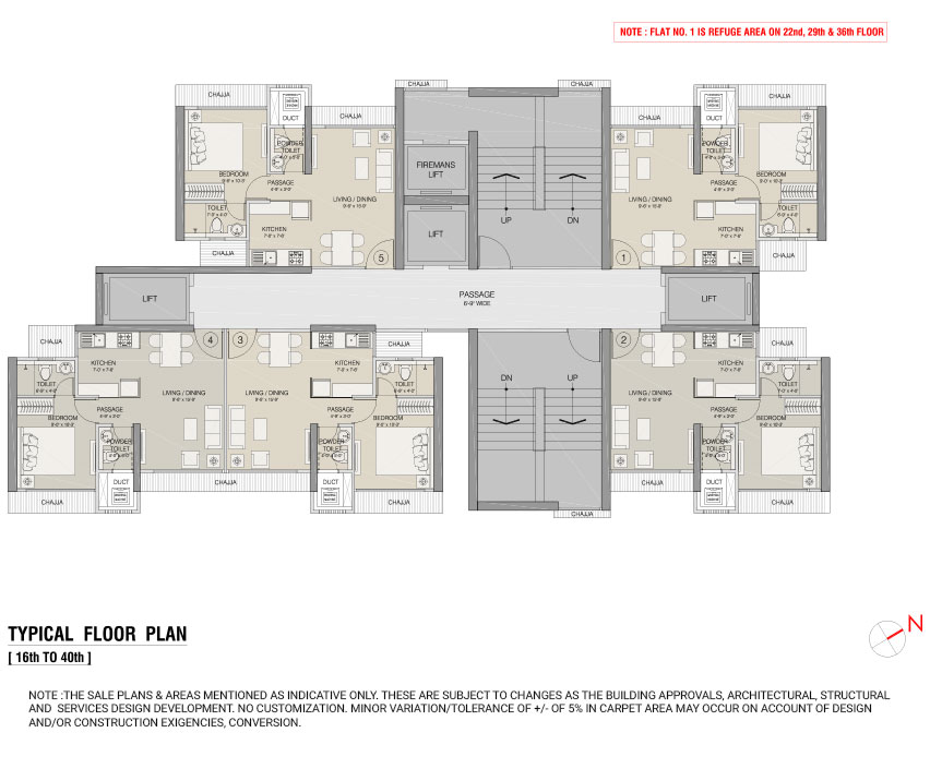 Ruparel Nova Typical Floor Plan 16th-40th Floor Plan