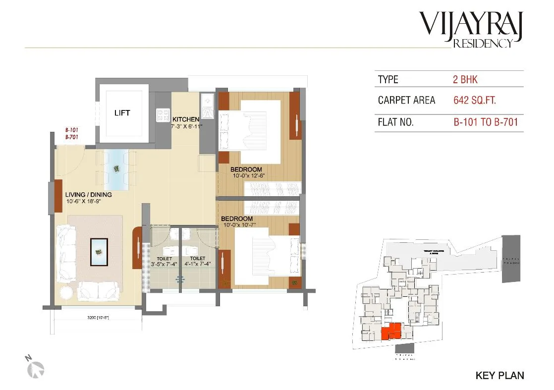 VijayRaj Residency 2BHK Type 3