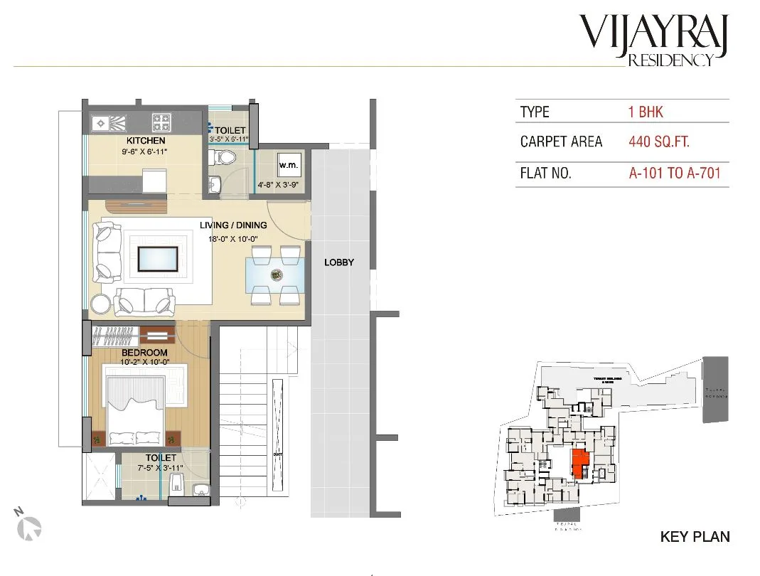 VijayRaj Residency 1BHK Type 3