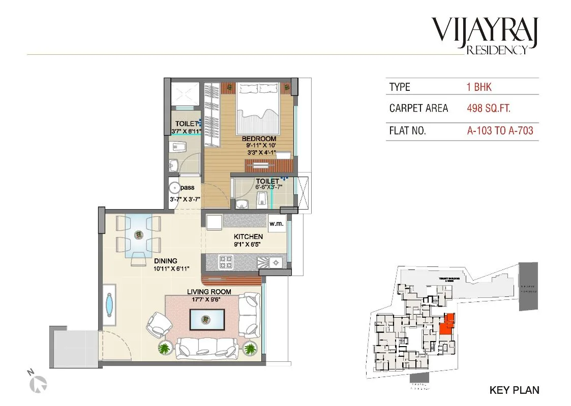 VijayRaj Residency 1BHK Type 4