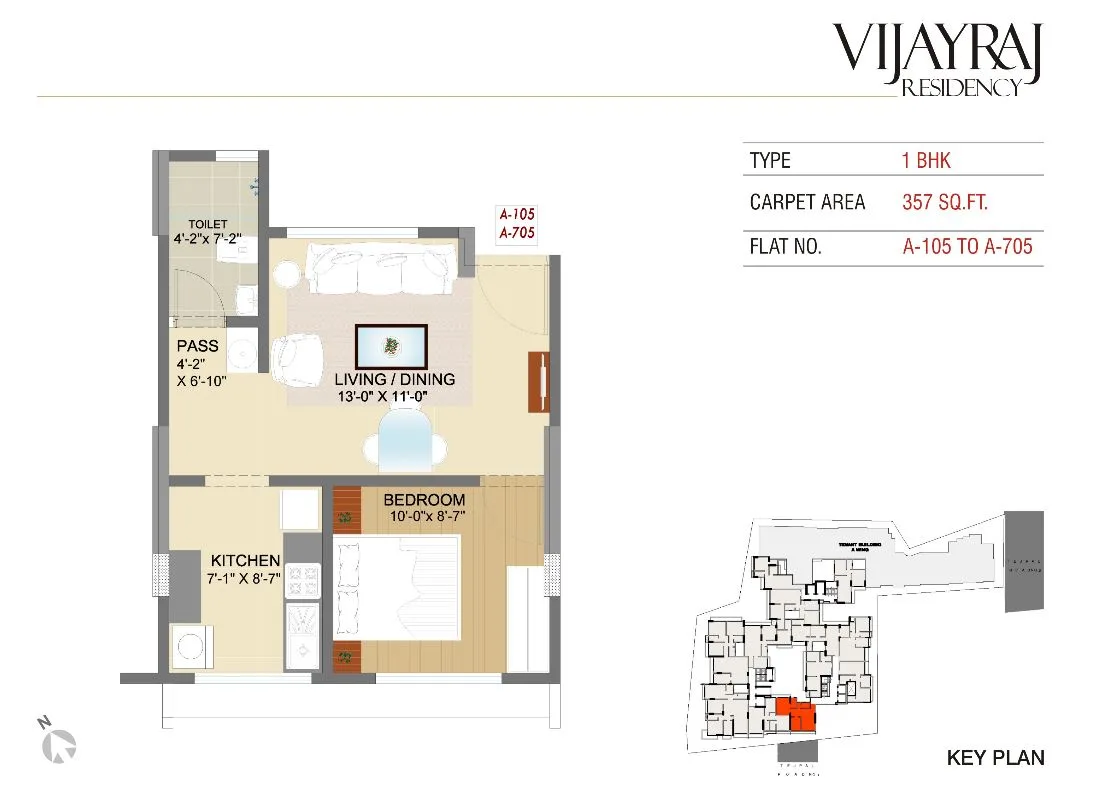VijayRaj Residency 1BHK Type 6