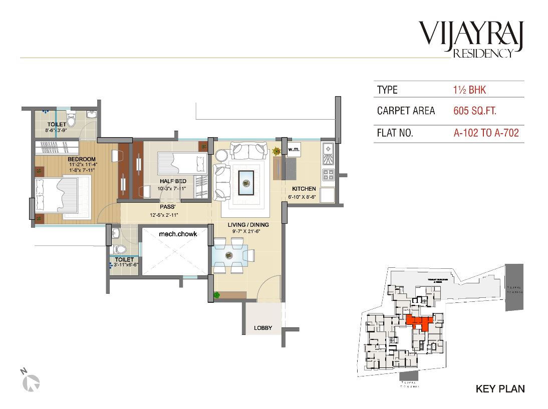 VijayRaj Residency  1.5BHK Type 1