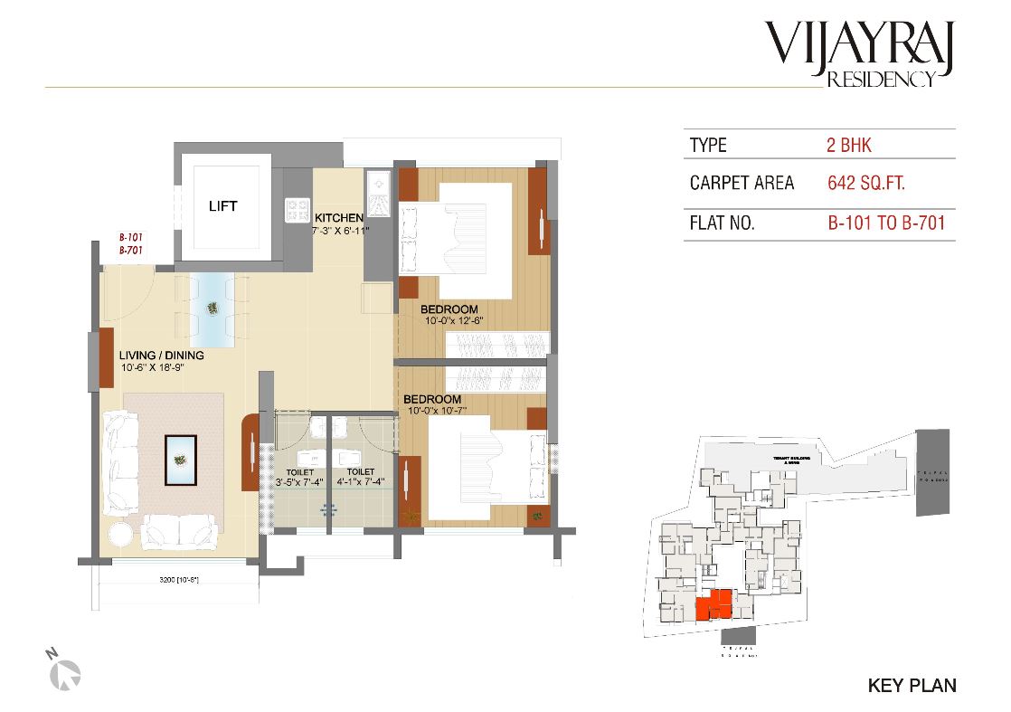 VijayRaj Residency  2BHK Type 3