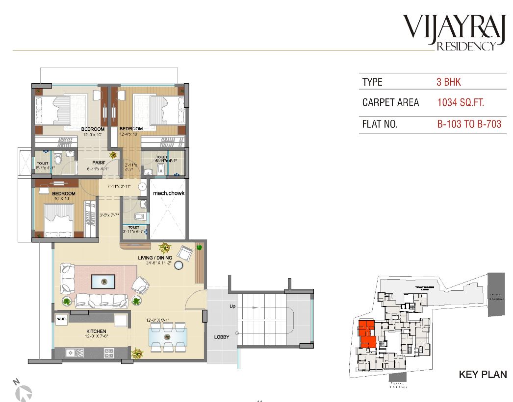 VijayRaj Residency  3BHK Type 2