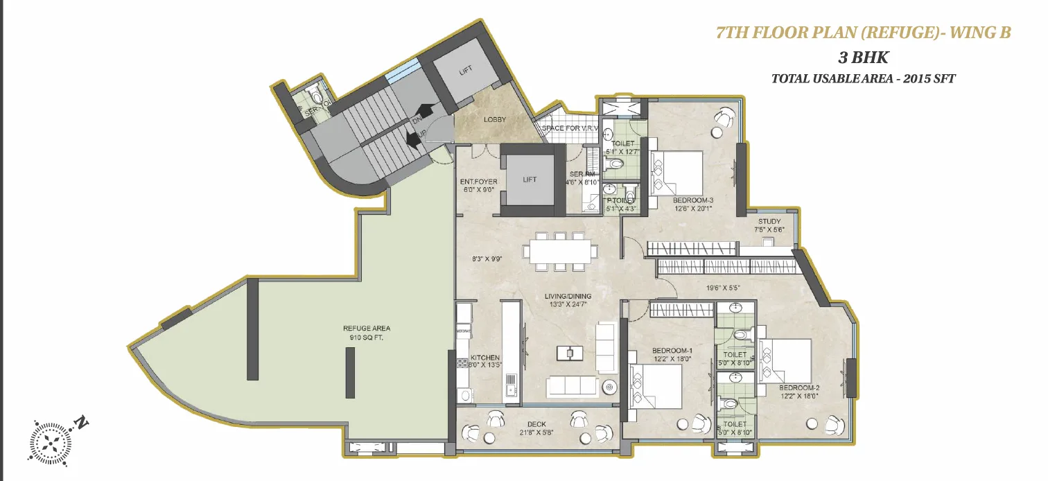 25024_oth_Acropolis_3BHK_Plan_Wing_B