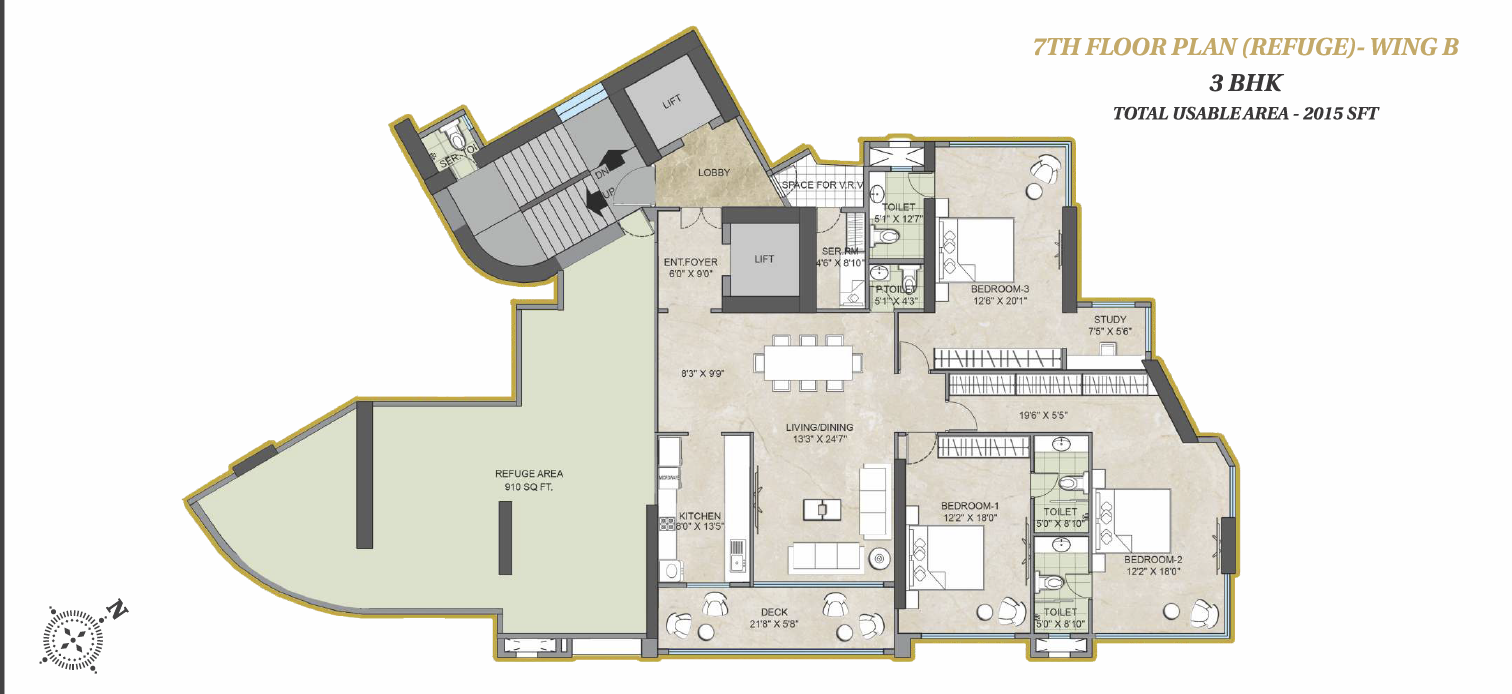 25024_oth_Acropolis_3BHK_Plan_Wing_B