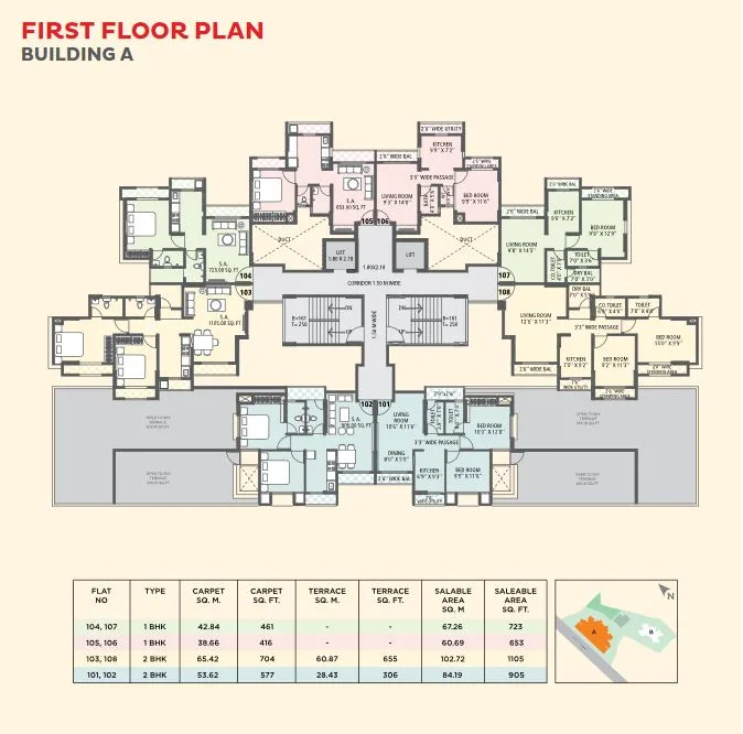KIPL Morya First Floor Plan Bldg A