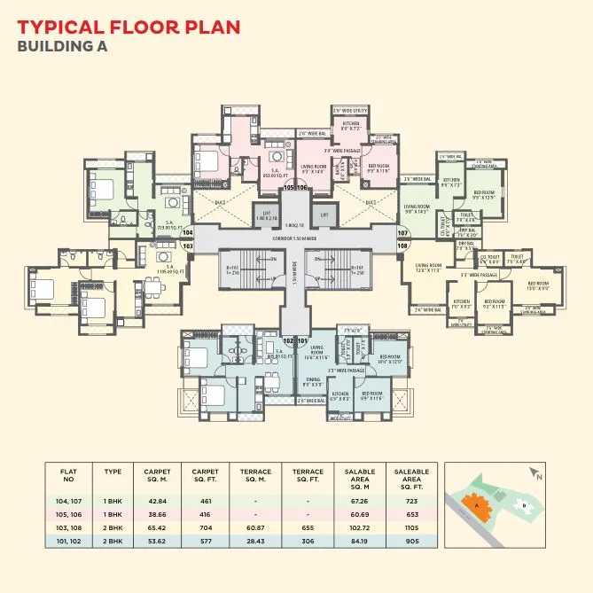 KIPL Morya Typical Floor Plan Bldg A