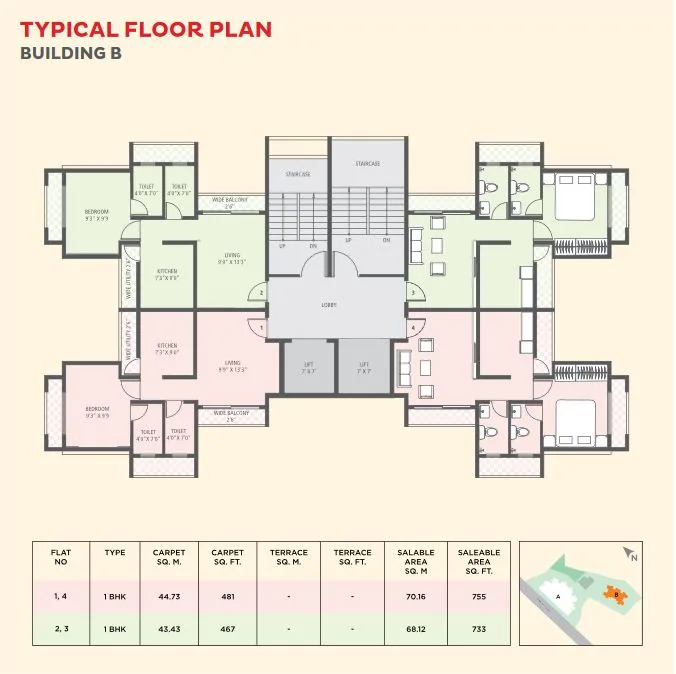 KIPL Morya Typical Floor Plan Bldg B