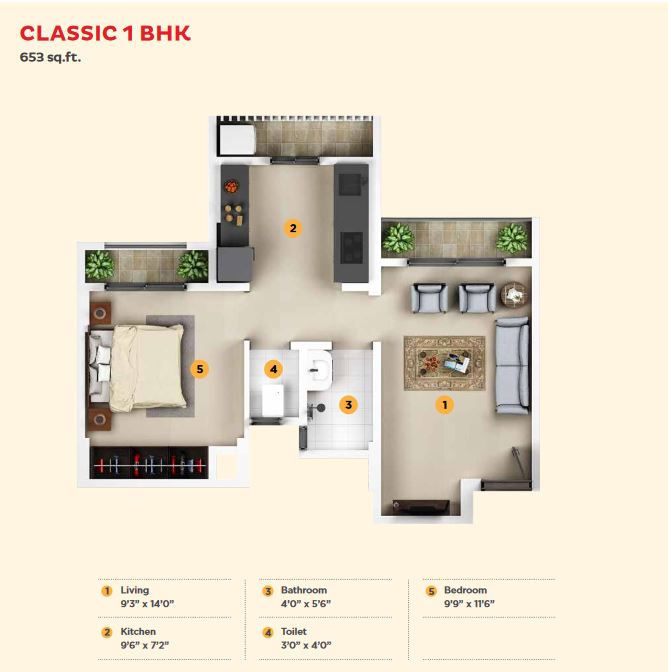 KIPL Morya Classic 1BHK