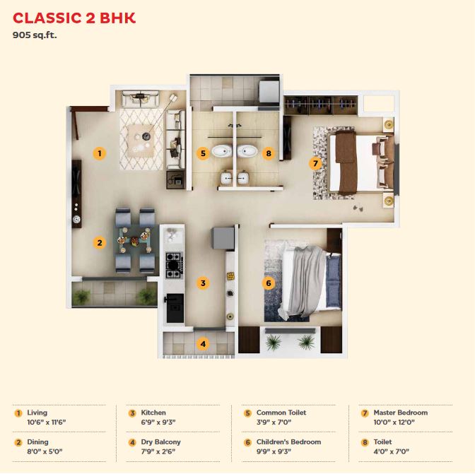 KIPL Morya Classic 2BHK