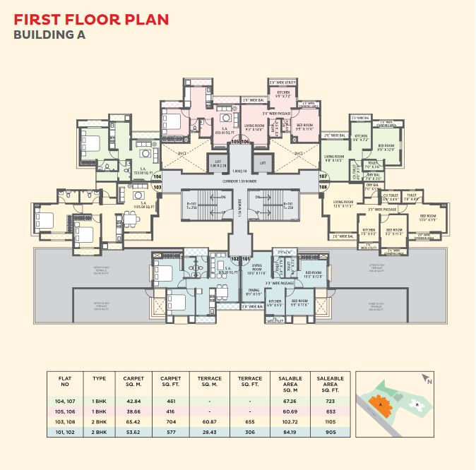 KIPL Morya First Floor Plan Bldg A