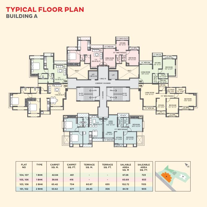KIPL Morya Typical Floor Plan Bldg A