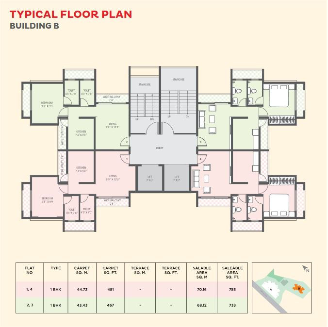 KIPL Morya Typical Floor Plan Bldg B