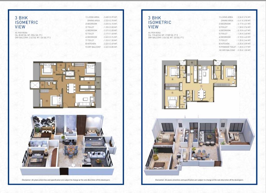 Zinnia 3BHK Plan