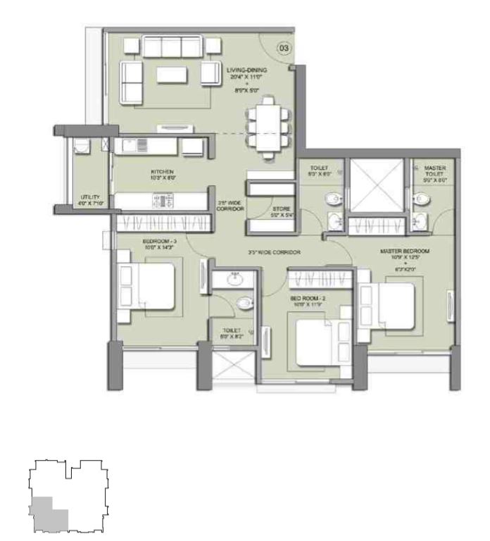Lodha Primo 3BHK Type 1