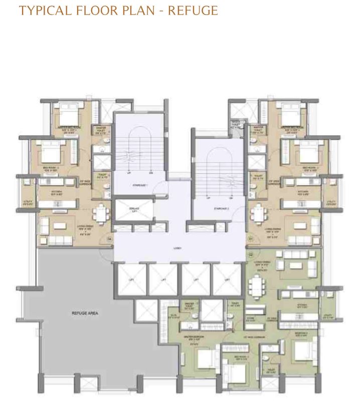 Lodha Primo Typical Refuge Floor Plan
