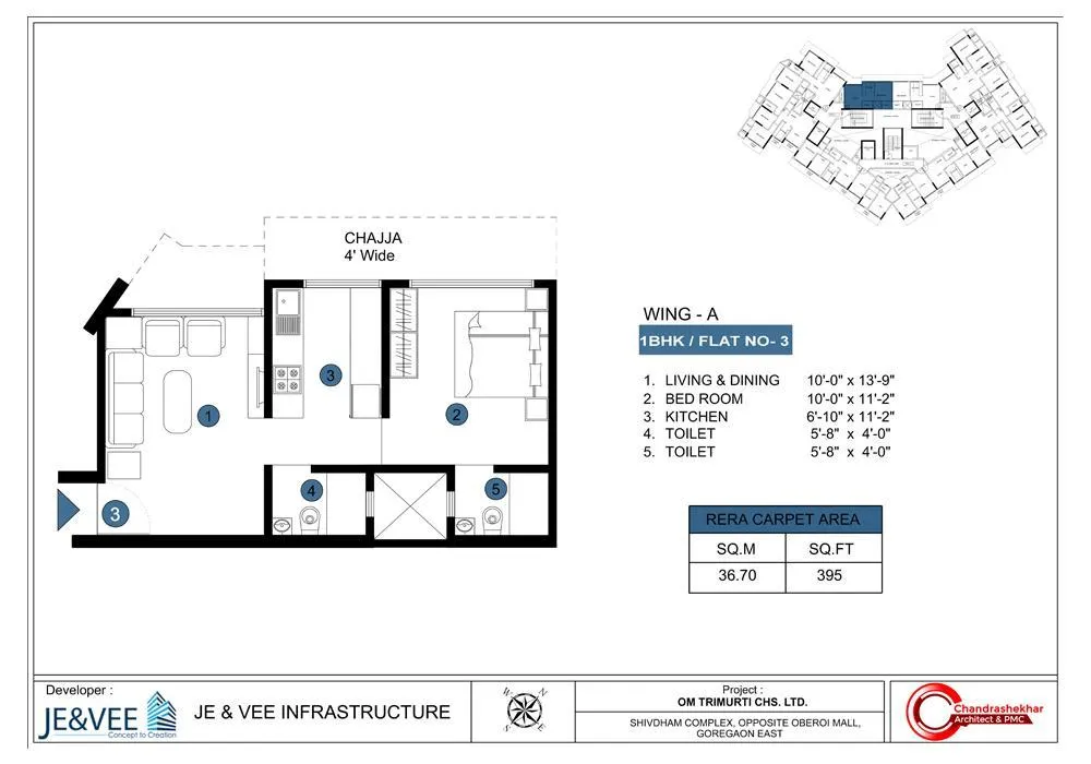 3 BHK Flats on Rent in Om Trimurti, Malad East