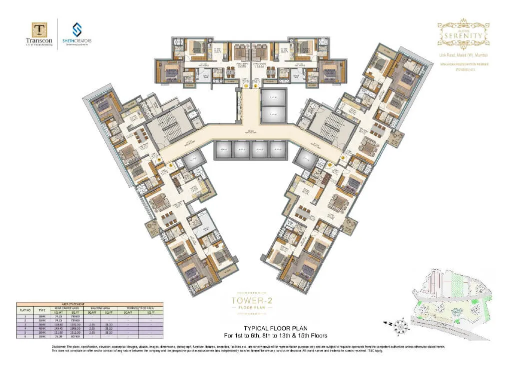 Auris Serenity 2 Malad(W) Typical Floorplan