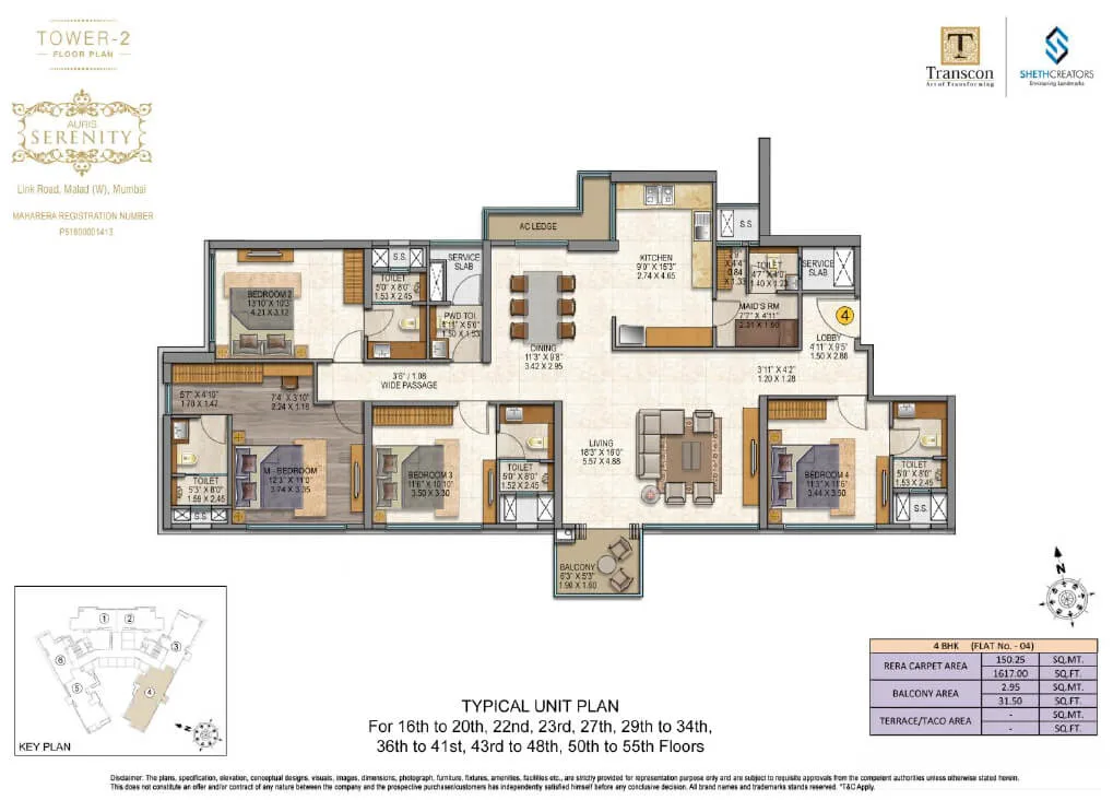 Sheth Auris Serenity 2 Flat No 04-4BHK