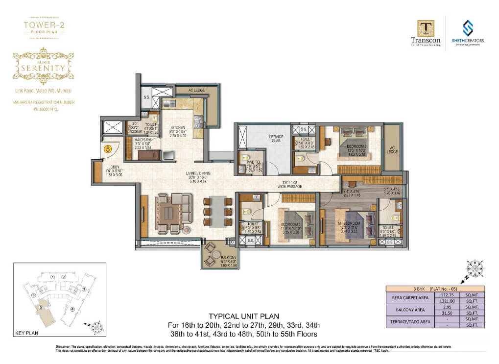 Sheth Auris Serenity 2 Flat No 05-3BHK