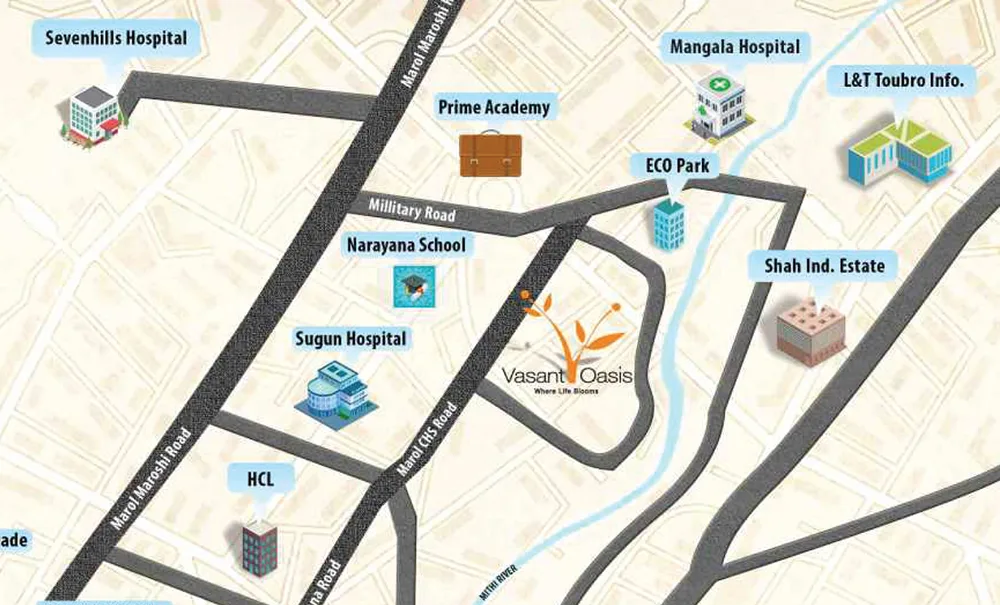 Sheth Vasant Oasis Danica Location