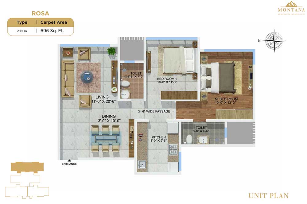 Sheth Montana 2bhk-unit-plan
