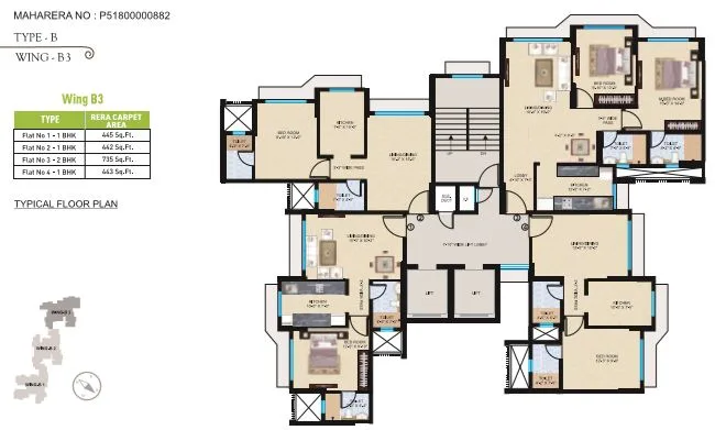 Sheth Midori Wing B3 plan