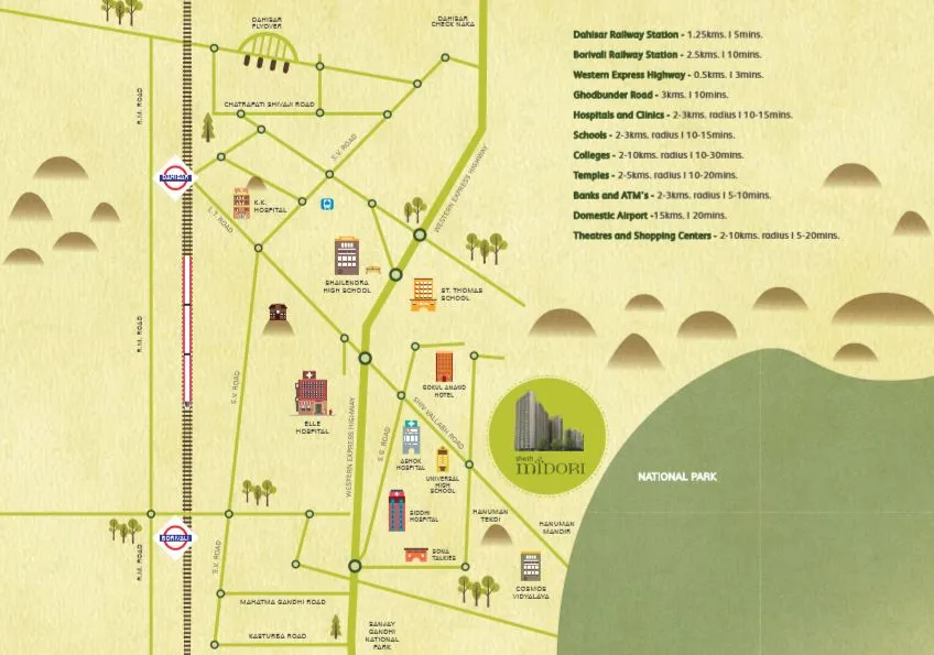 2 BHK Flats for Sale in Sheth Midori, Dahisar East