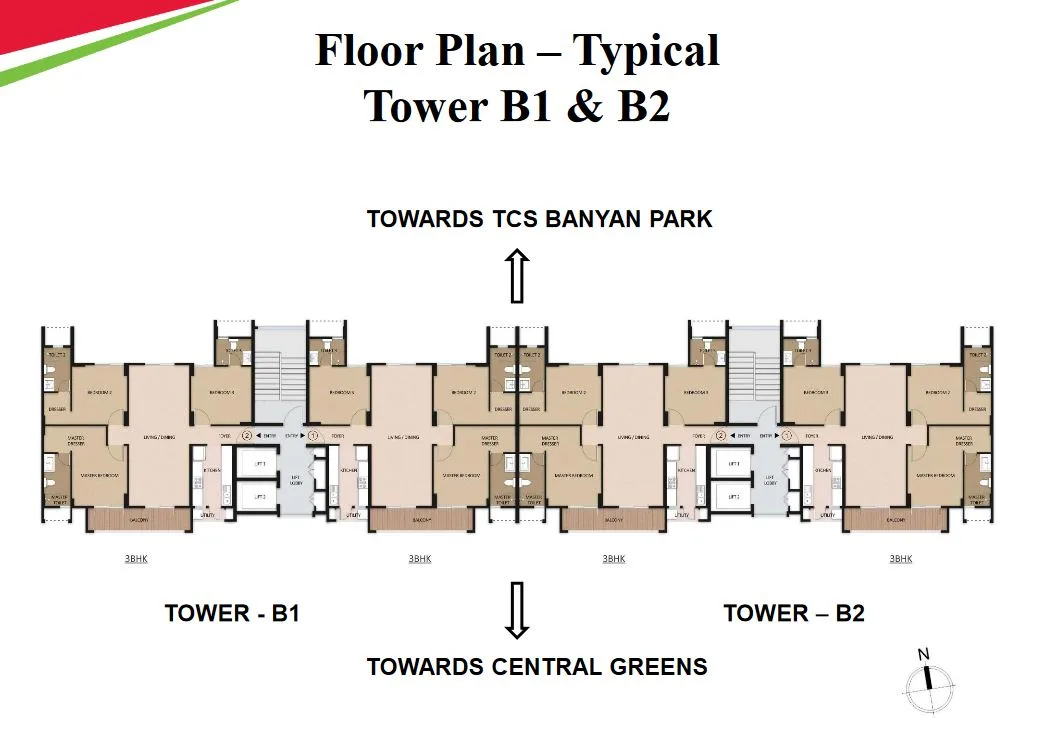 Mahindra Lifespaces Vivante Typical Floor Plan B1-B2