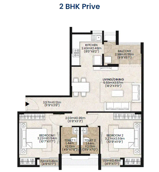 Mahindra Vicino 2BHK Prive