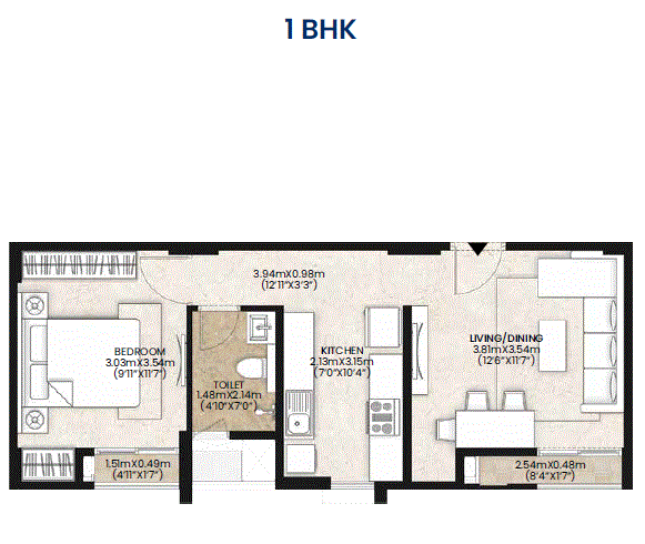 Mahindra Vicino 1BHK Type-1