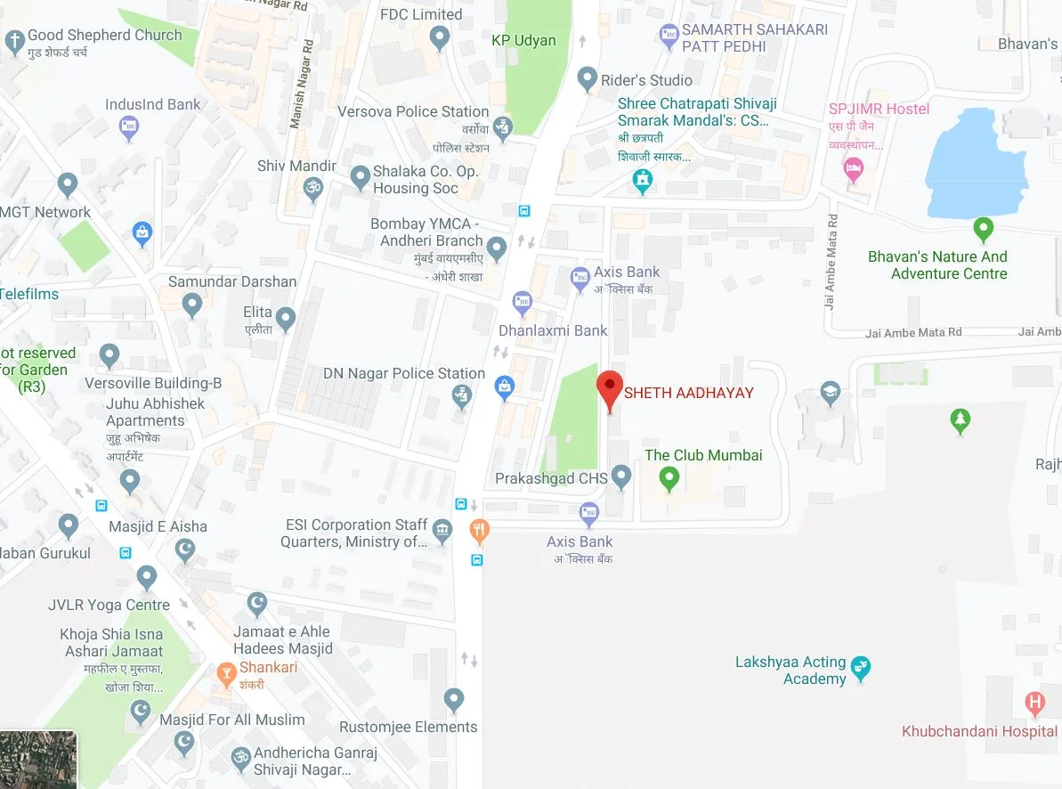 Sheth Aadhayay Location Map