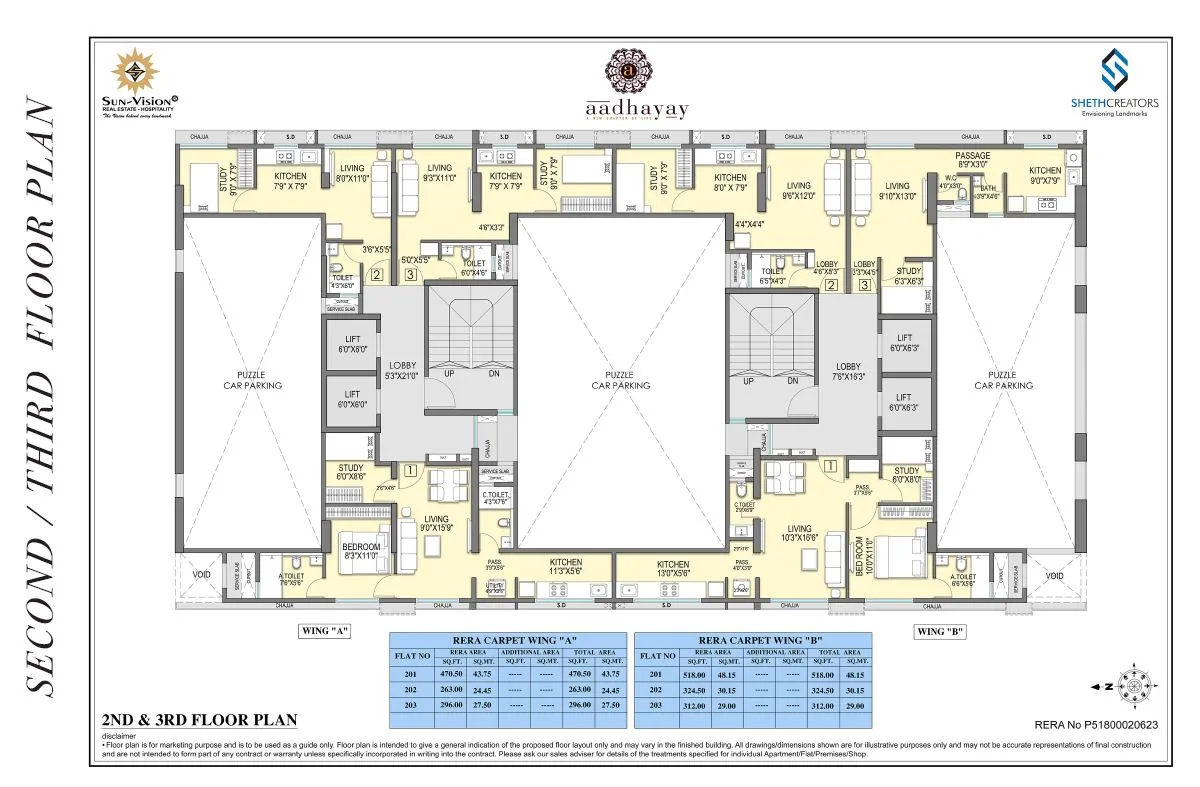 Sheth Aadhayay Second-Third Floor Plan