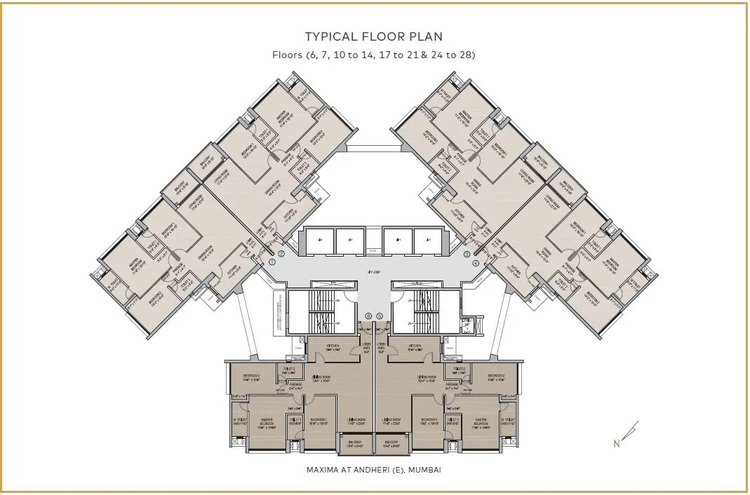 Oberoi Maxima Typical Floor Plan