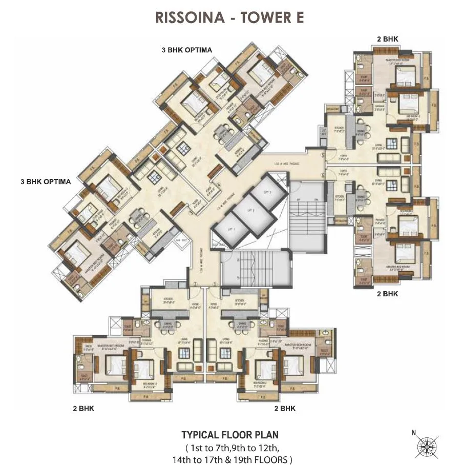 Runwal Pearl Rissoina Tower E Typical Floor Plan