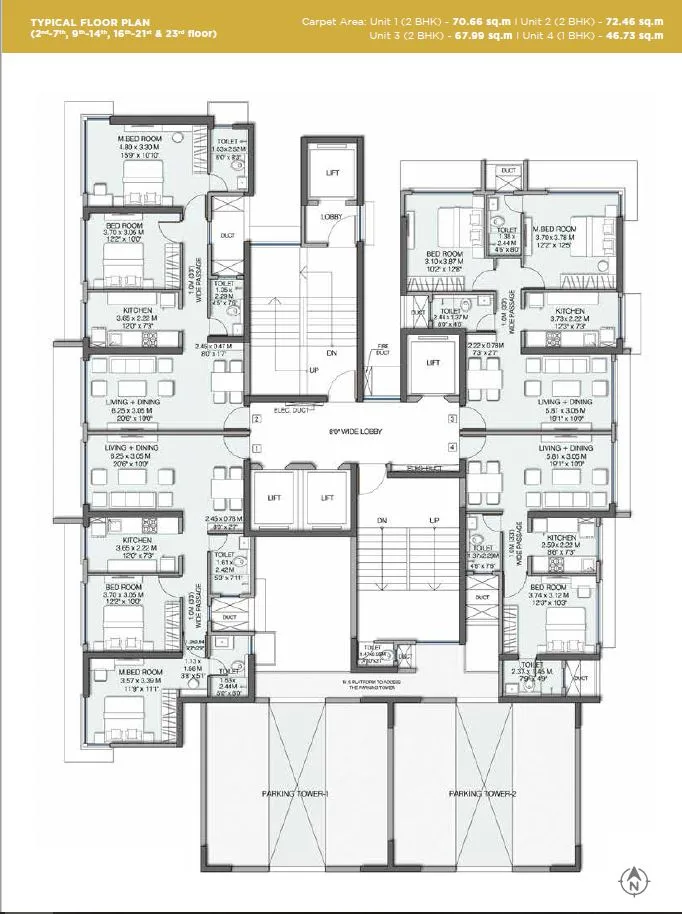 Wadhwa Pristine Typical Floor Plan-1