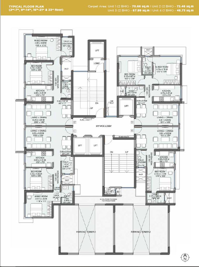 Wadhwa Pristine Typical Floor Plan-1