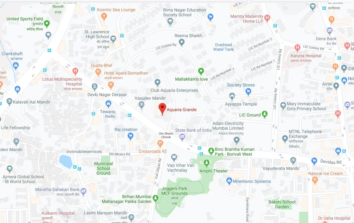 Aquaria Grande Location Map