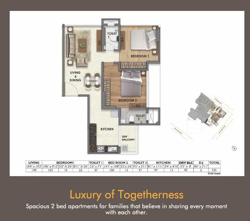 Laxmi Niwas 2BHK Plan