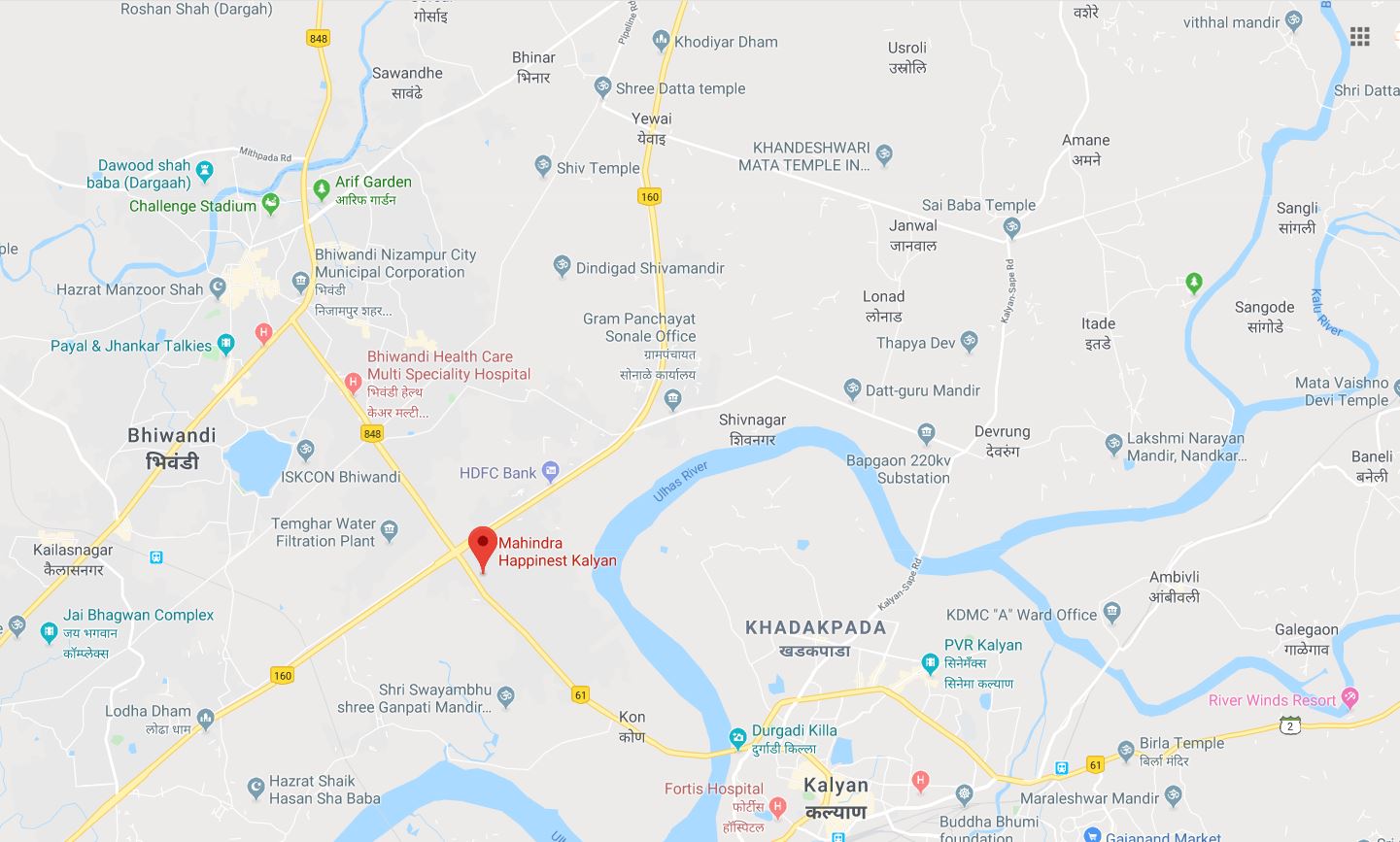 Happinest Kalyan Location Map