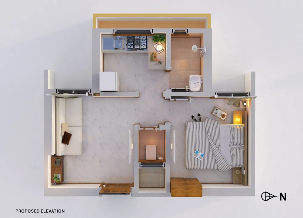 Prabhat Darshan 1BHK Unit Plan