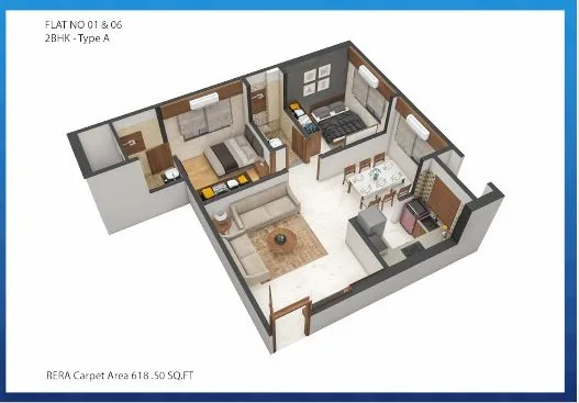 Codename Sara 2BHK Unit 01-06 Plan