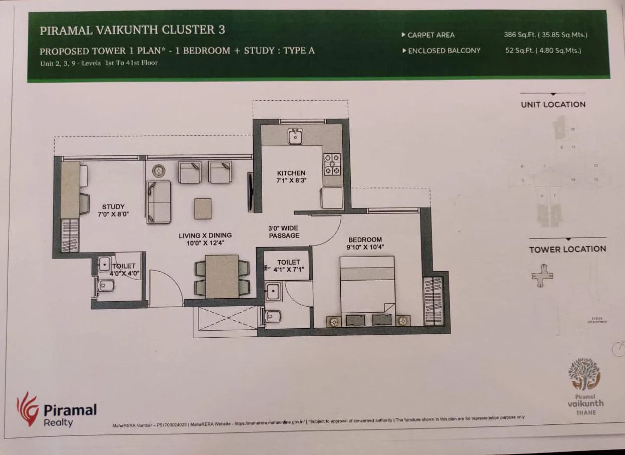 26176_oth_Piramal_Vaikunth_Cluster_3_T1_1.5BHK_Plan_Type_A