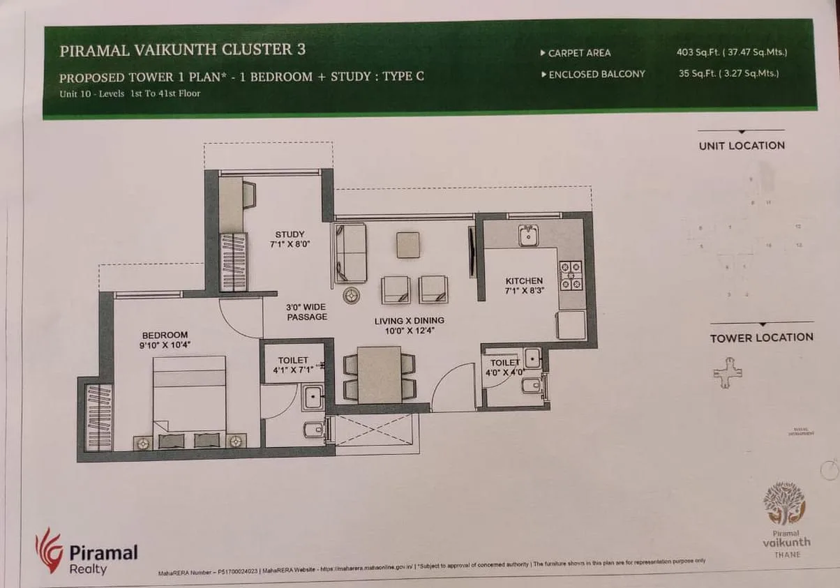 26176_oth_Piramal_Vaikunth_Cluster_3_T1_1.5BHK_Plan_Type_C