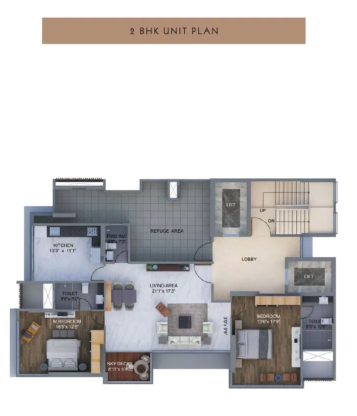 Arkade Rise 2BHK Plan