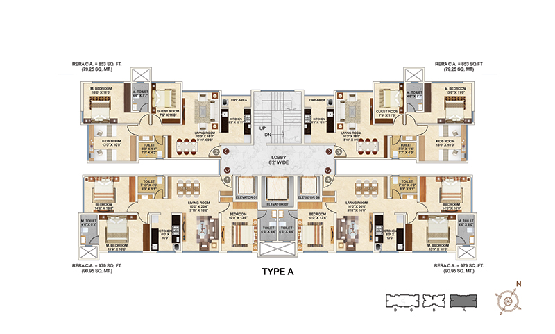 Aaradhya Nine Typical Floor Plan Type A