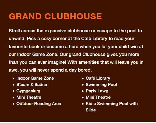 Hot Cake Club House Amenities