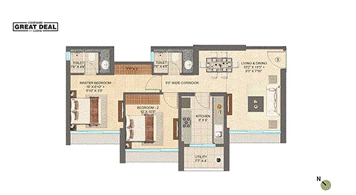 Lodha Vista 2BHK Standard type-1