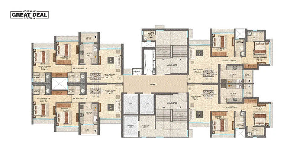 Lodha Vista Typical Floor Plan